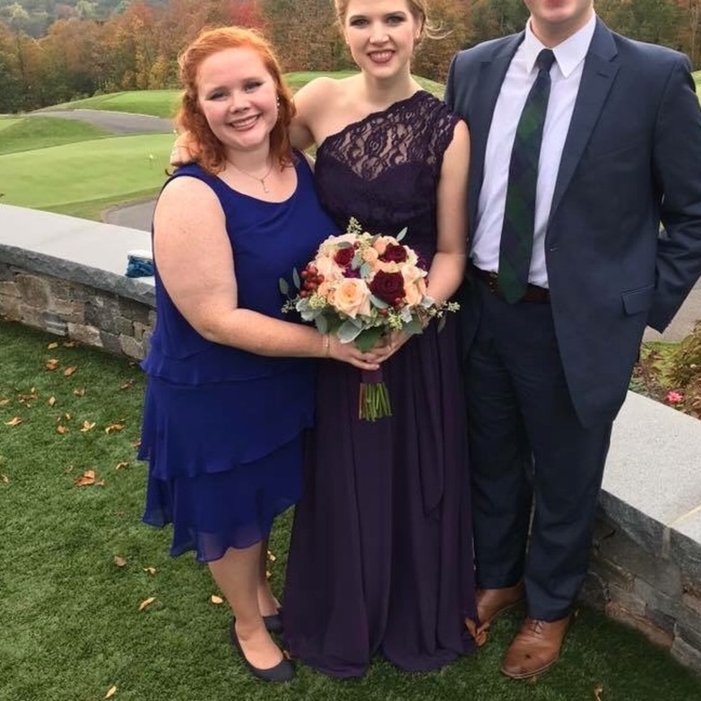 Alfred Angelo bridesmaid dress, size 8, eggplant